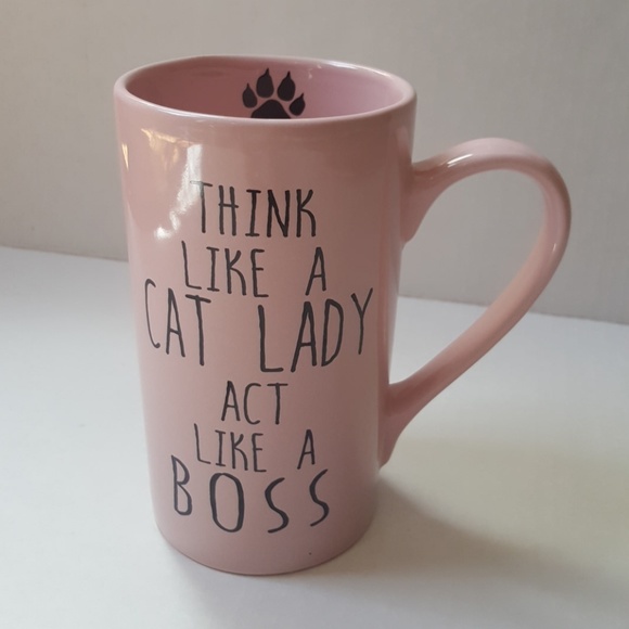 clay art Other - Cat lady boss lady pink cat coffee  mug cup large